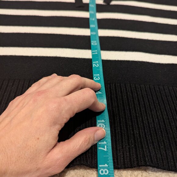 Primark Black and White Striped Hooded Sweater - Medium - Picture 9 of 10